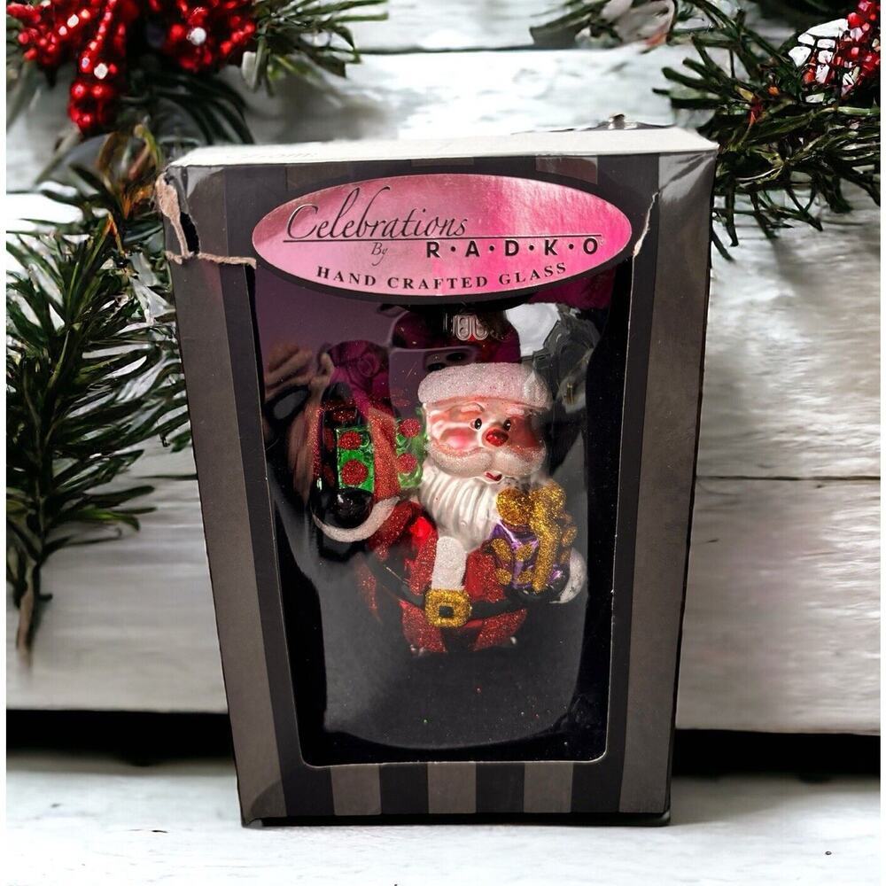 New Christopher Radko Celebrations Santa Gifts Christmas Ornament 2015